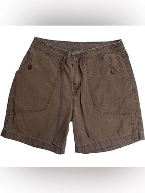 Quest Women’s Utility Shorts Brown 100% Cotton Drawstring Size 4